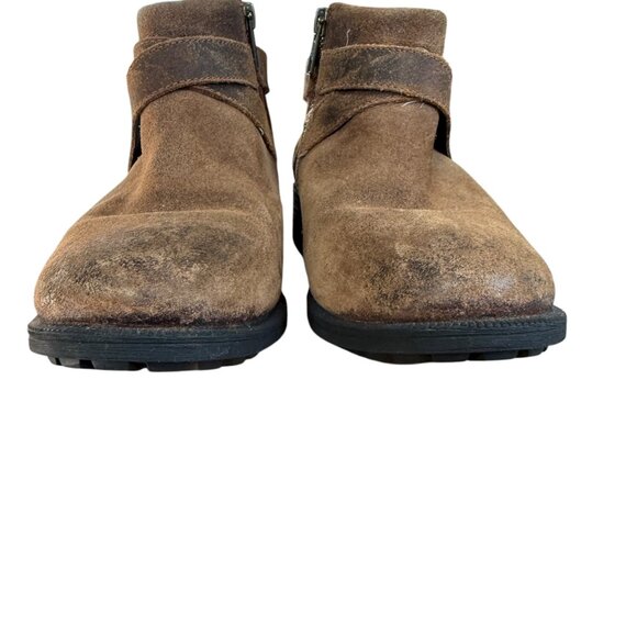 UGG Benson II waterproof ankle boot in brown leather buckle strap curly wool 6.5 - Picture 8 of 13